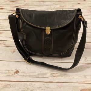 Marino Orlandi Black Leather Satchel Shoulder Bag